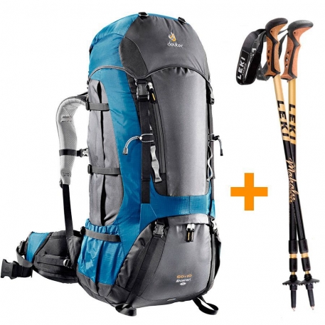 Рюкзак туристический Deuter Aircontact 60 + 10 SL + Leki Retro