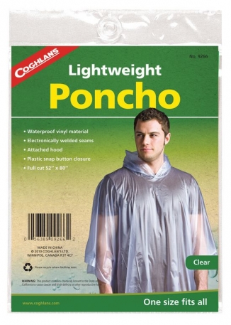 Пончо, накидка дощове вінілове, прозоре Coghlans