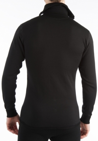 Термофутболка Aclima HotWool 230 gr Polo W/Zip Unisex Black XXXL