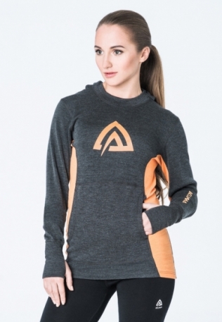 Худи жен. Aclima WarmWool Hood Sweater Woman Marengo/MuskMelon L Худи жен. Aclima WarmWool Hood Sweater Woman Marengo/MuskMelon L