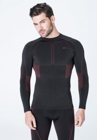 Термофутболка чоловік. Accapi Polar Bear Long Sleeve Shirt Man 955 black/bordeaux M/L