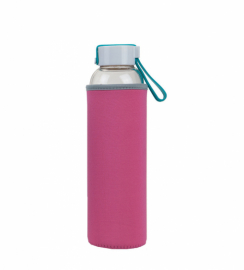 Бутылка для воды Summit MyBento Eco Glass Bottle Neoprene Cover розовая 550 мл