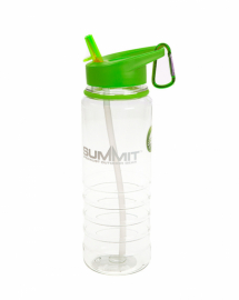 Бутылка Summit Tritan Water Bottle с соломинкой и карабином зеленая 700 мл