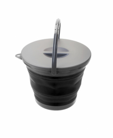 Відро складене з кришкою Summit Pop Bucket With Lid Black/Grey 5 л
